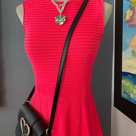 πππ TED BAKER LONDON FIT & FLARE BRIGHT PINK DRESS SIZE 3 TB. SIZE 6/8 πππ - Picture 9 of 11